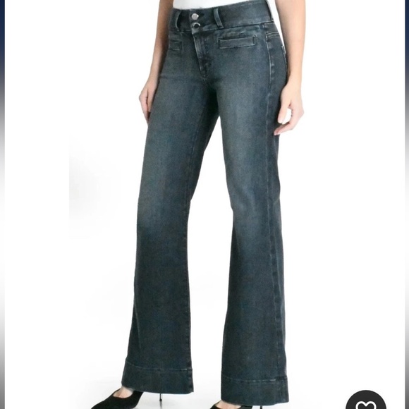 FIDELITY Wide Leg Mika Jeans in Santa Fe Dark size 29 Like New - Picture 5 of 16